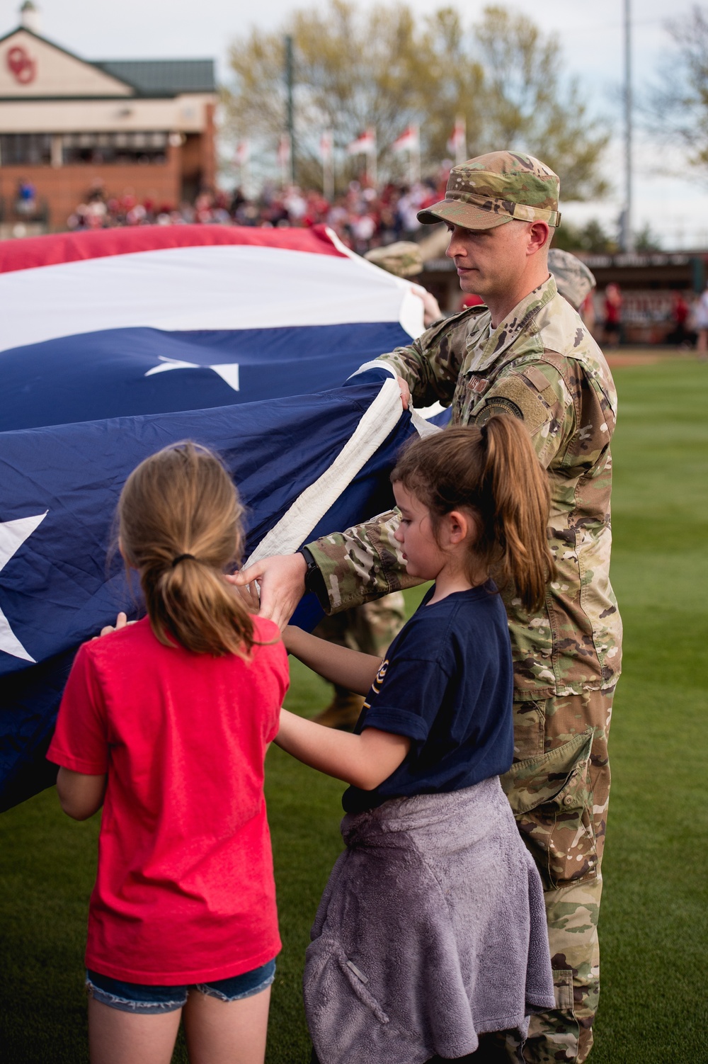 Team Tinker Airmen, families featured at OU Softball game