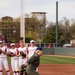 513th Air Control Group Commander throws first pitch for OU Softball