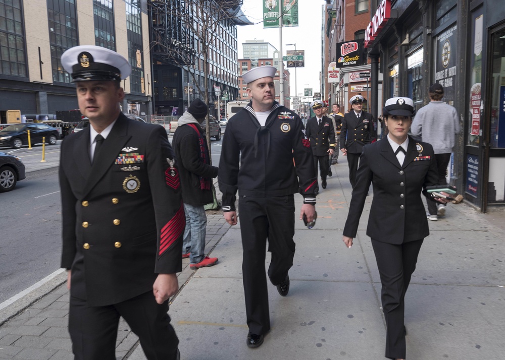Navy Recruiters Take to the Streets of Boston