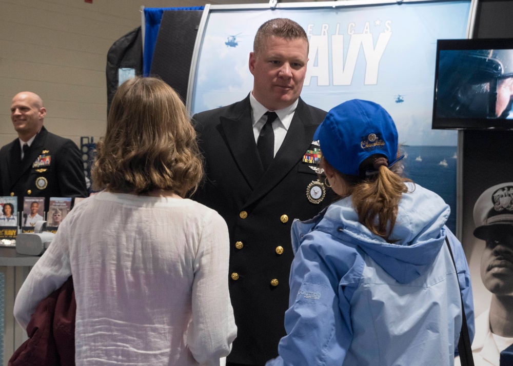 Navy Recruiters Attend Boston Marathon Expo