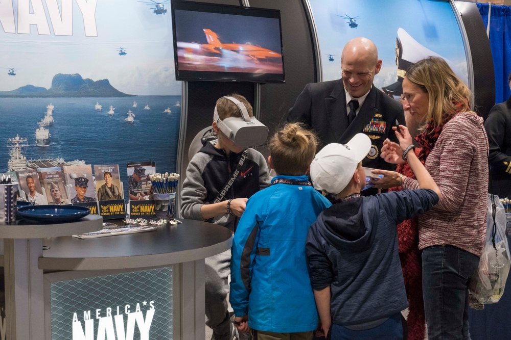 Navy Recruiters Attend Boston Marathon Expo