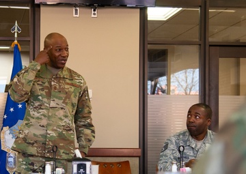 CMSAF Wright visits Peterson AFB