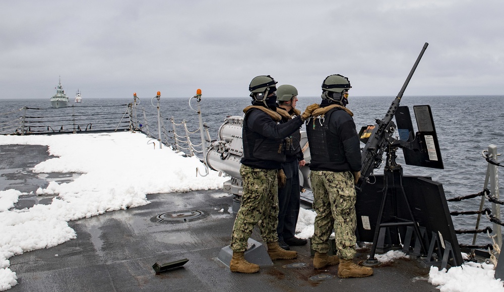 USS Jason Dunham participates in crew-served weapons exercise during Frontier Sentinel 19
