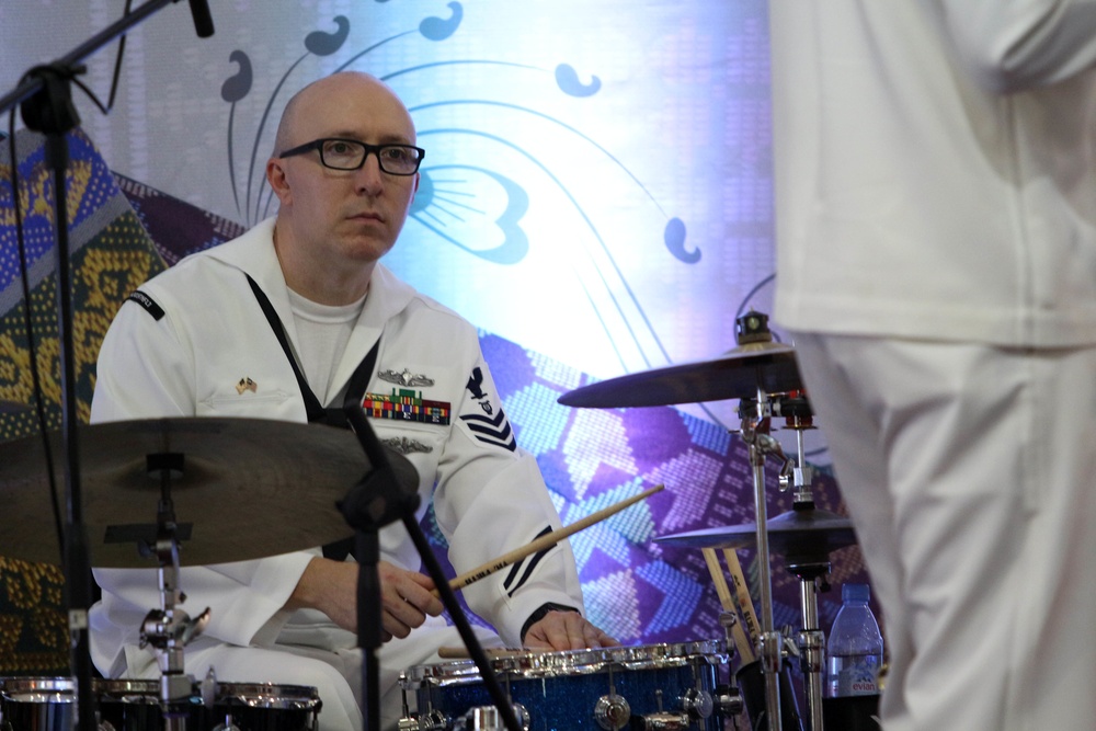 7th fleet band performs at the Suria Sabah Shopping Mall