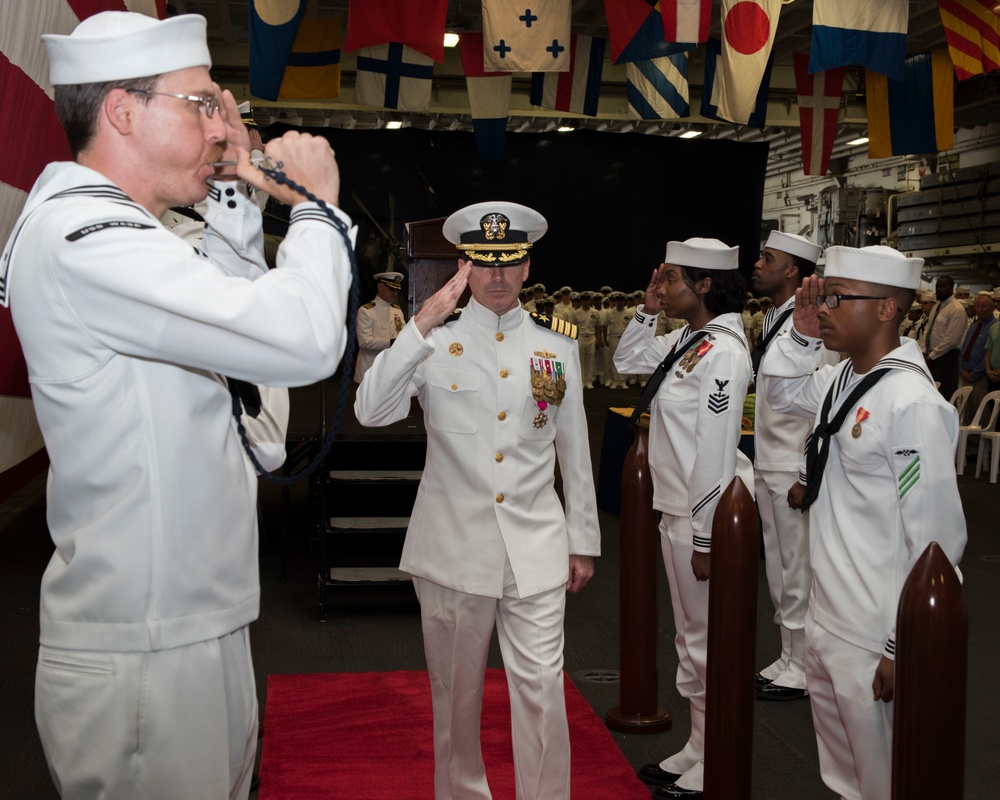 USS WASP (LHD 1) Change of Command Ceremony
