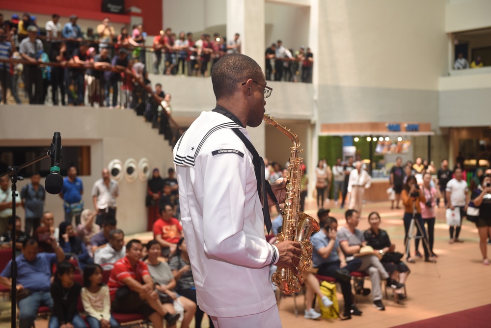 U.S. 7th Fleet Band performs at Centre Point Sabah Shopping Mall