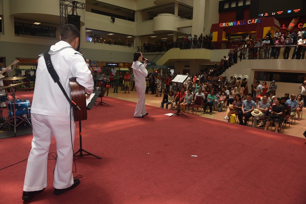 U.S. 7th Fleet Band performs at Centre Point Sabah Shopping Mall