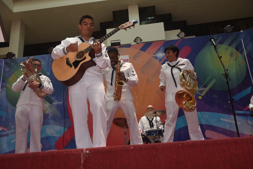 U.S. 7th Fleet Band performs at Centre Point Sabah Shopping Mall