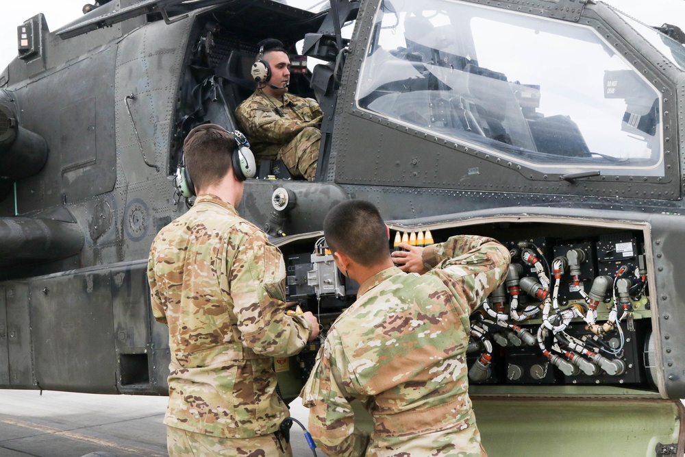 Soldiers Conduct AH-64 Maintenance