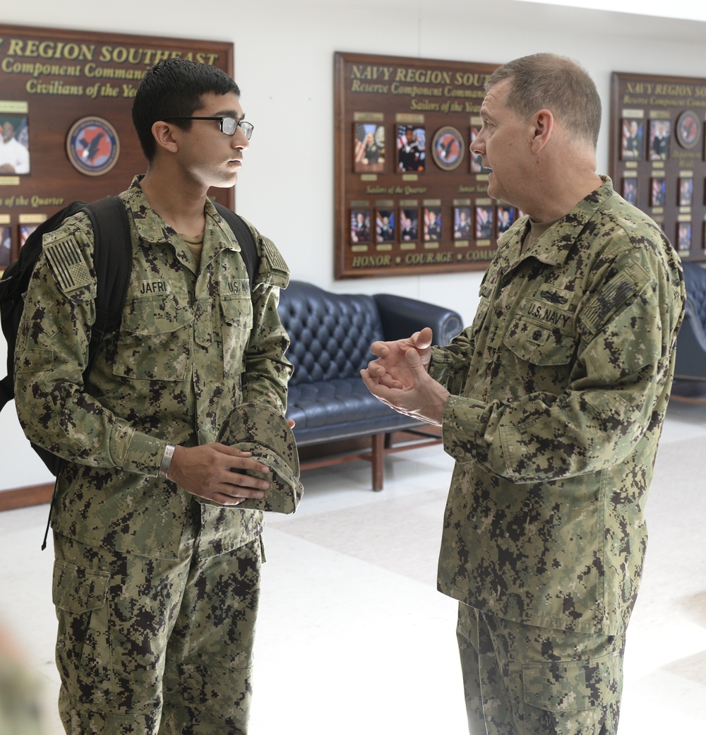 Chief of Navy Reserve Vice Adm. Luke McCollum Visits NOSC Fort Worth