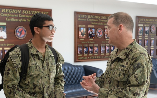 Chief of Navy Reserve Vice Adm. Luke McCollum Visits NOSC Fort Worth