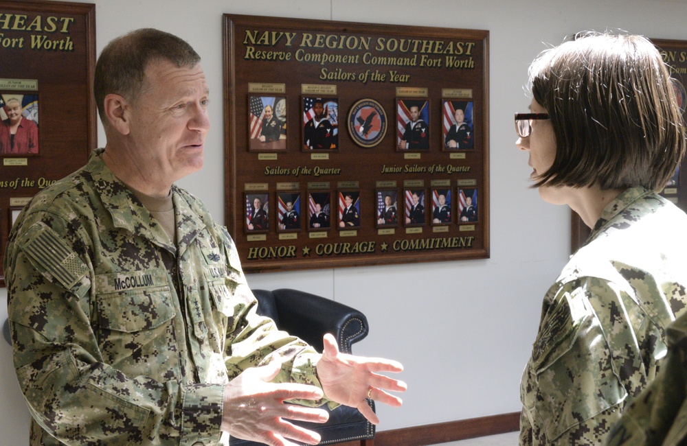 Chief of Navy Reserve Vice Adm. Luke McCollum Visits NOSC Fort Worth