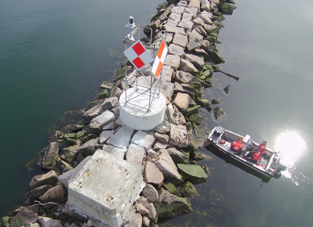 U.S. Coast Guard employs drone to inspect new ATON structures
