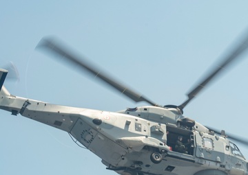 The Charles de Gaulle Carrier Strike Group and the John C. Stennis Carrier Strike Group conduct operations at sea
