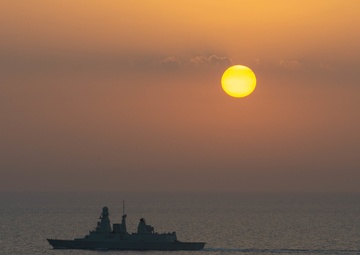 The Charles de Gaulle Carrier Strike Group and the John C. Stennis Carrier Strike Group conduct operations at sea