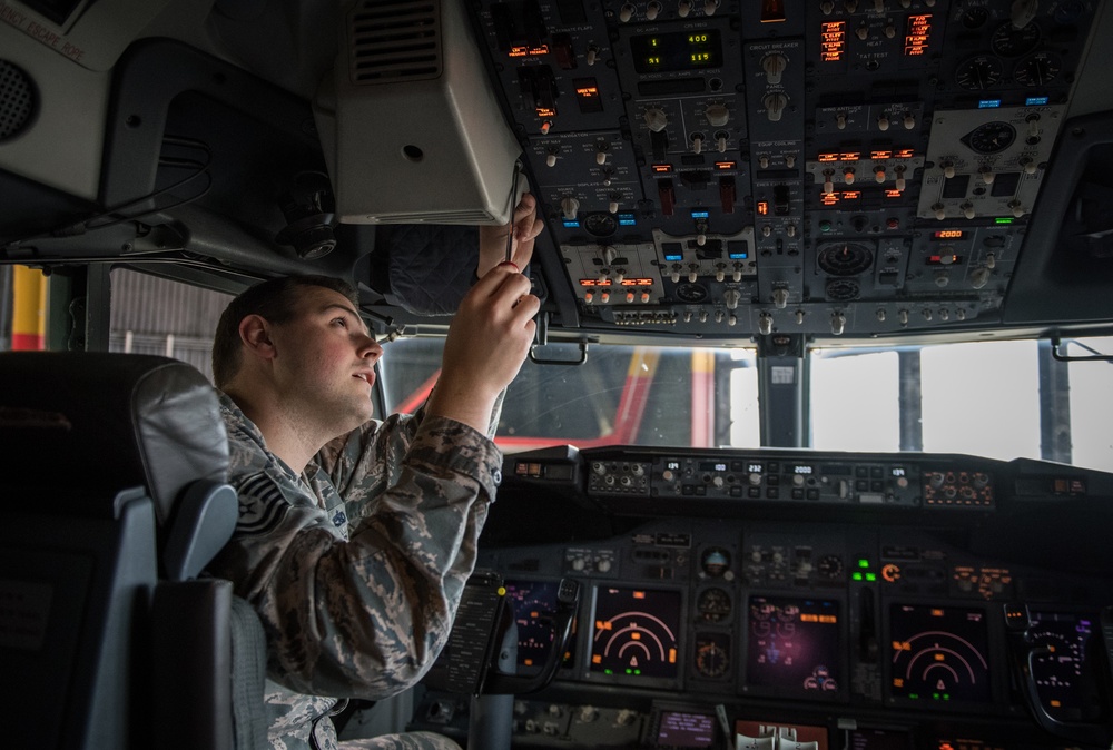 932nd Maintenance Squadron performs routine inspection