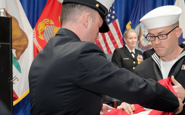 Flag Folding Ceremony at Navy Medicine West