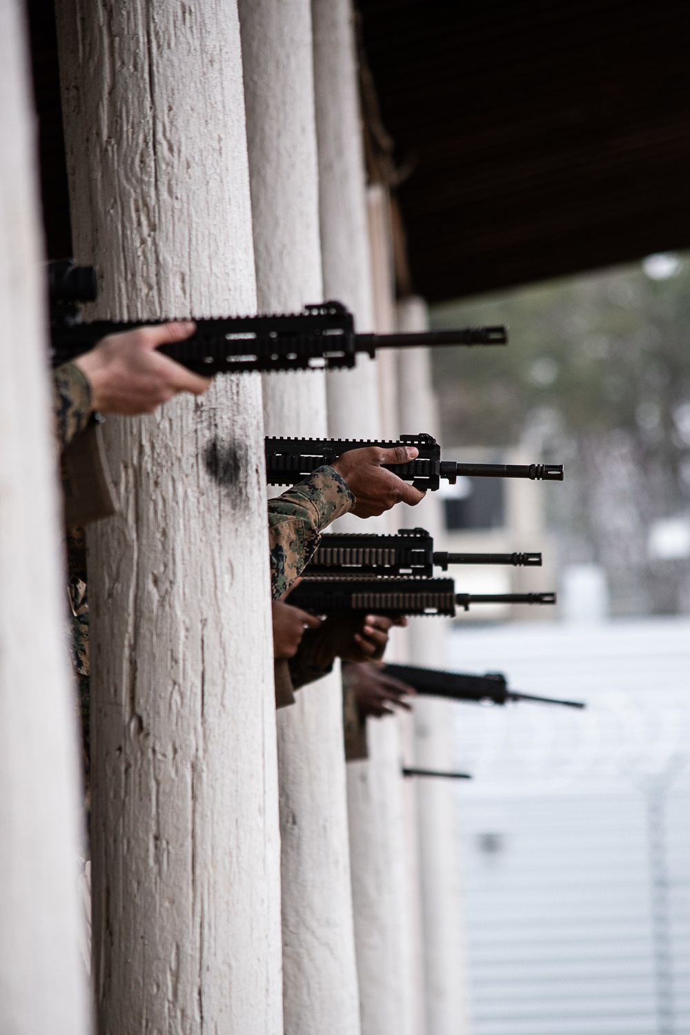 U.S. Marines train with Sig Saur Academy's marksmanship training-model