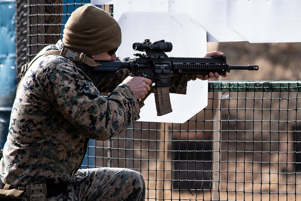 U.S. Marines train with Sig Sauer Academy's marksmanship training-model