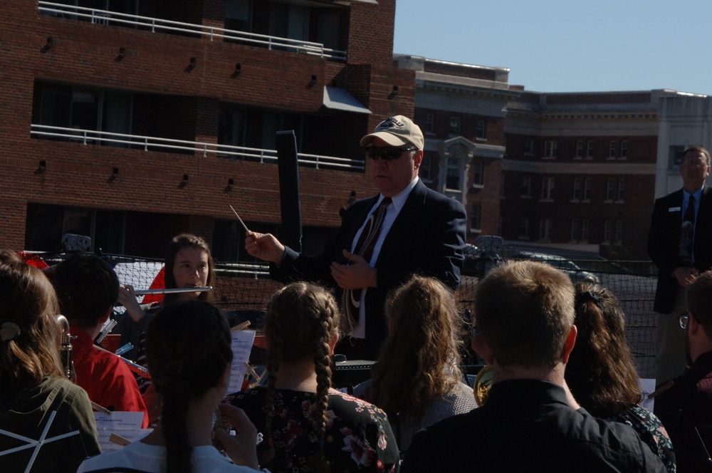 Kimberly High School Band performs aboard USS Wisconsin