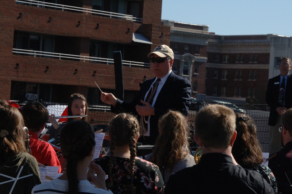 Kimberly High School Band Performs aboard USS Wisconsin