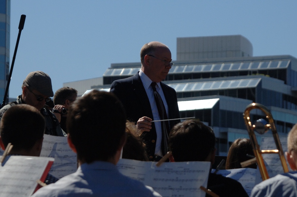 Kimberly High School Band performs aboard USS Wisconsin