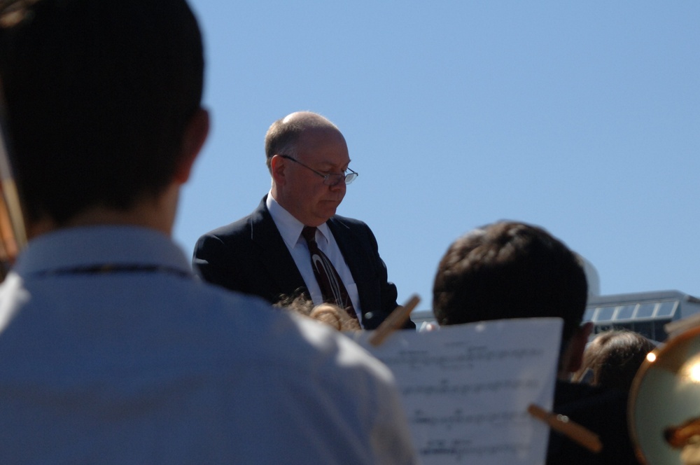 Kimberly High School Band performs aboard USS Wisconsin