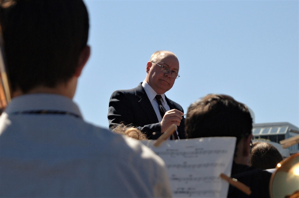 Kimberly High School Band performs aboard USS Wisconsin