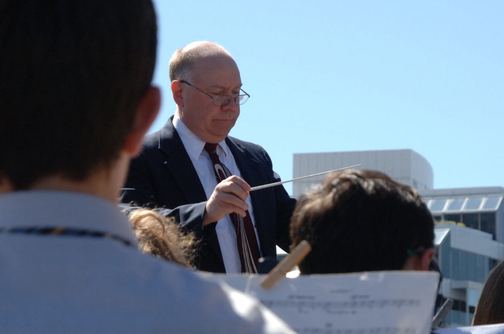 Kimberly High School Band performs aboard USS Wisconsin