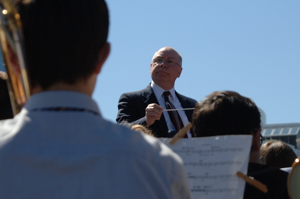 Kimberly High School Band performs aboard USS Wisconsin