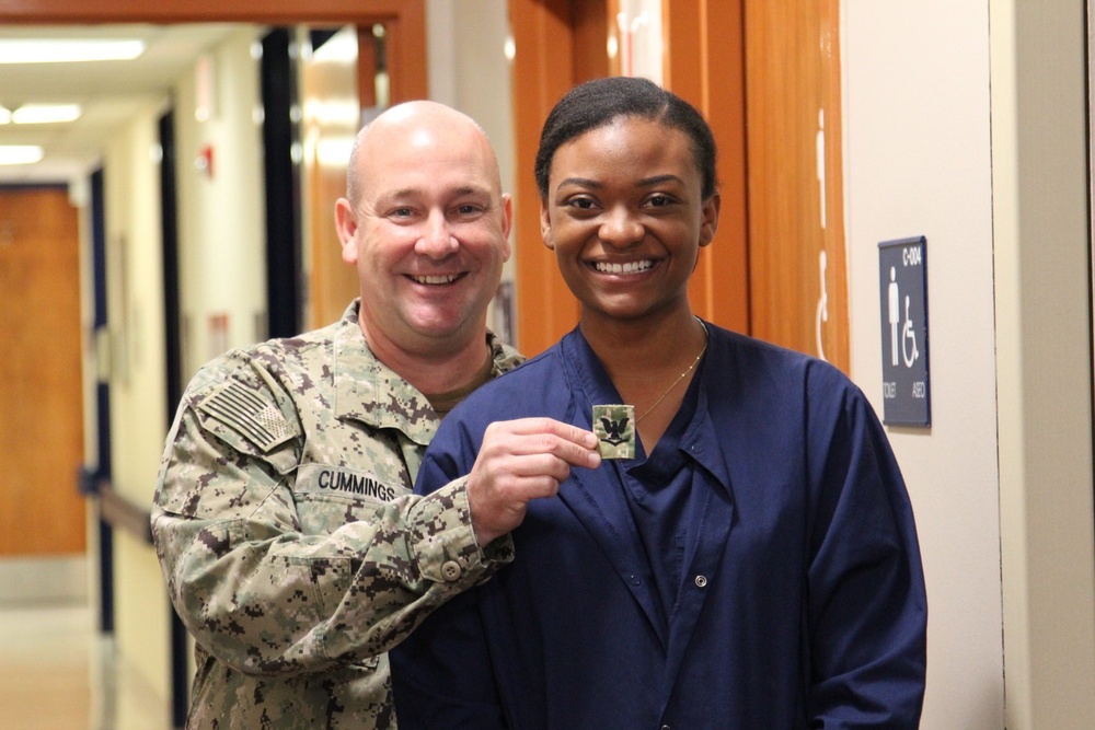 HM3 Daniella Spence Receives Meritorious Promotion at Naval Hospital Rota
