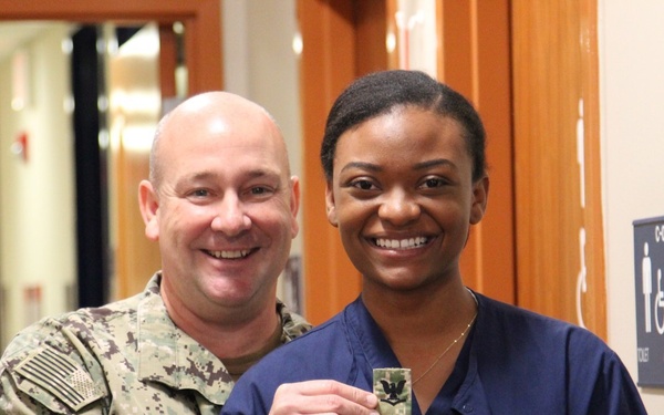 HM3 Daniella Spence Receives Meritorious Promotion at Naval Hospital Rota