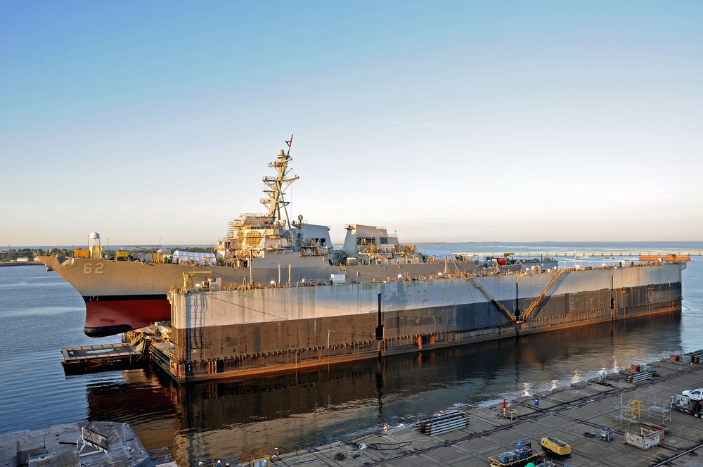 USS Fitzgerald Leaves Dry Dock, Continues Repairs Pierside in Pascagoula