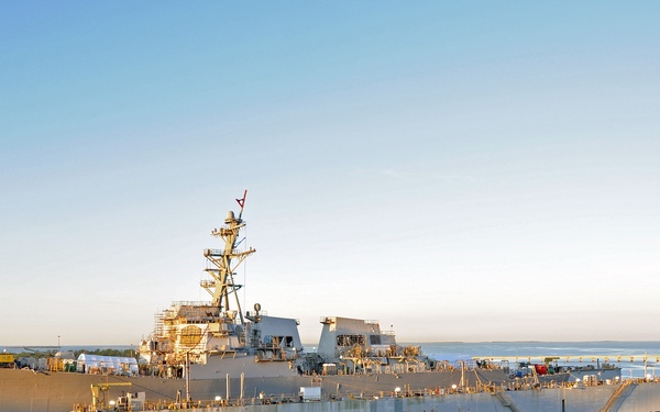 USS Fitzgerald Leaves Dry Dock, Continues Repairs Pierside in Pascagoula