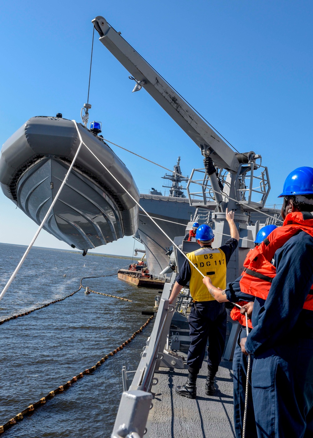 Launch of Rigid-hull Inflatable Boat