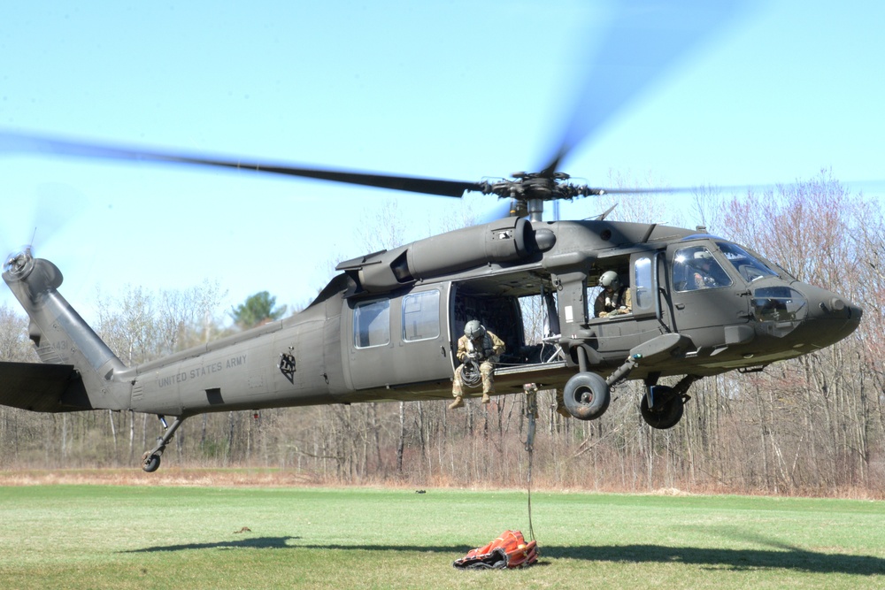 New York Army National Guard helicopters conduct fire bucket training on Round Lake
