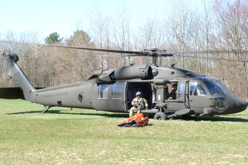 New York Army National Guard helicopters conduct fire bucket training on Round Lake