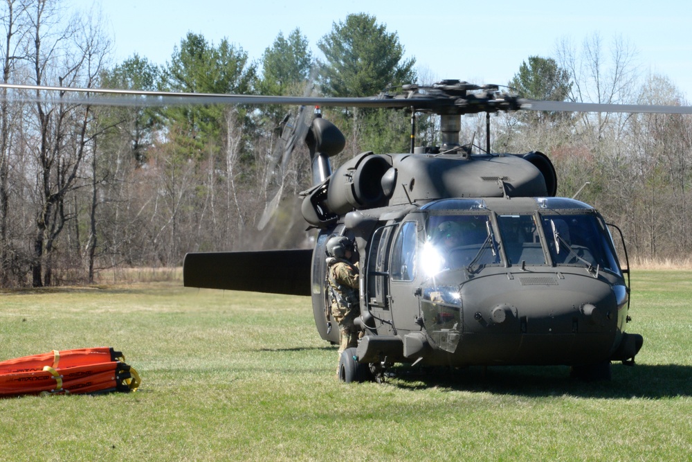 New York Army National Guard helicopters conduct fire bucket training on Round Lake