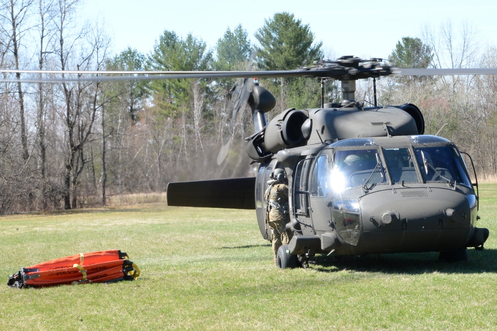 New York Army National Guard helicopters conduct fire bucket training on Round Lake