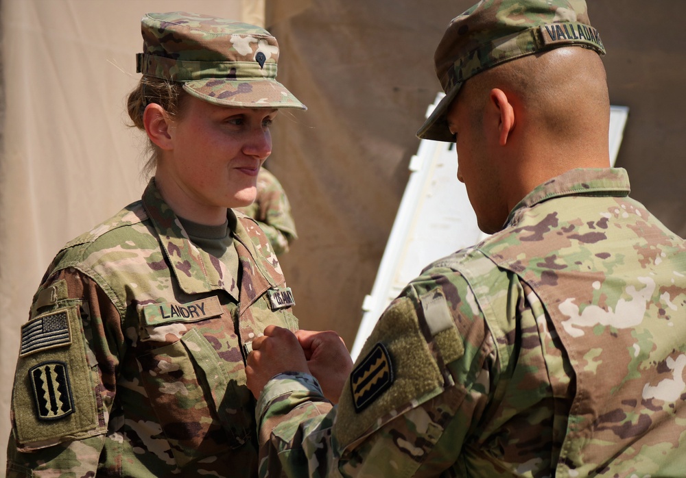 Task Force Cavalier Promotion and Awards Ceremony for Cpl. Rebecca Landry