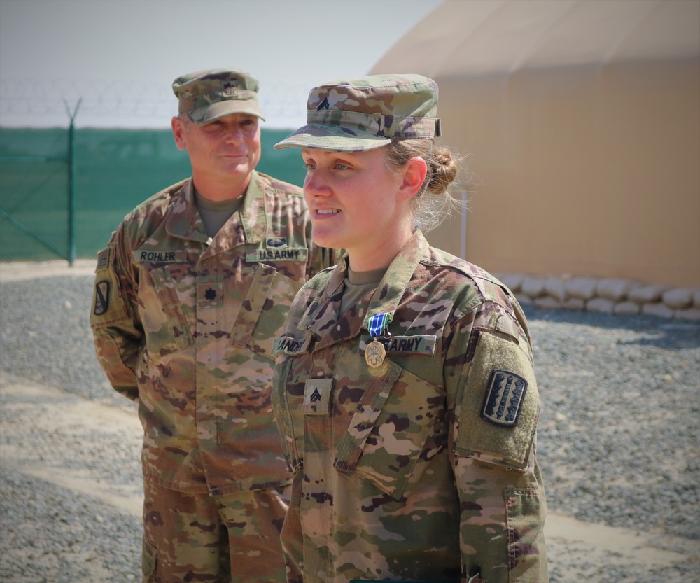 Task Force Cavalier Promotion and Awards Ceremony for Cpl. Rebecca Landry