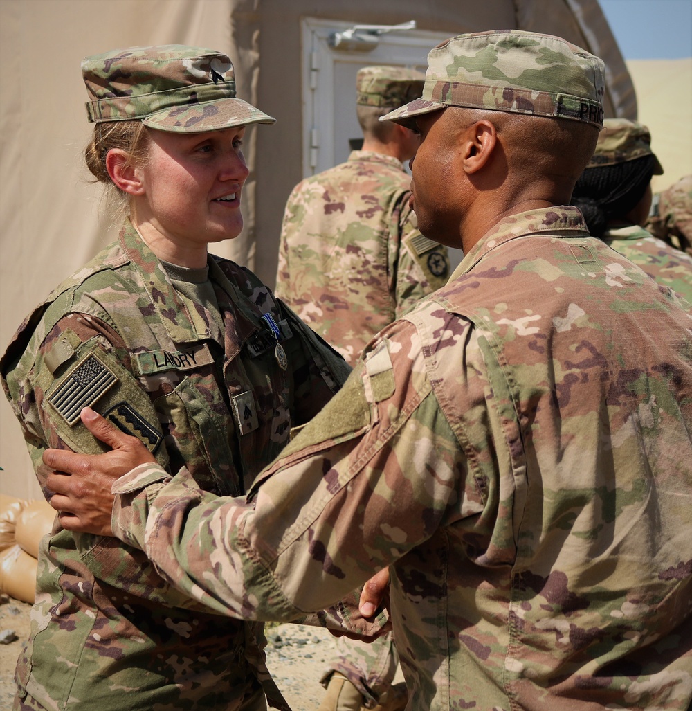 Task Force Cavalier Promotion and Awards Ceremony for Cpl. Rebecca Landry