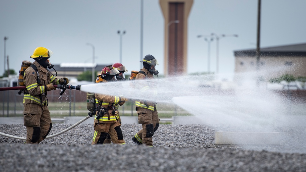 Sheppard AFB Firefighter training exercise