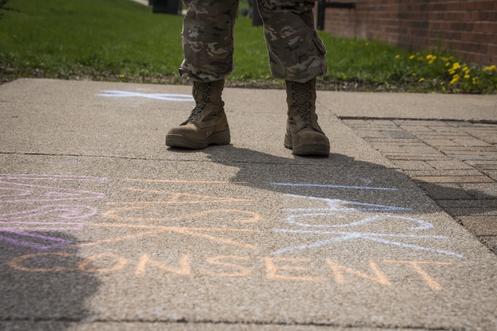 179th Airlift Wing Members Chalk the Walk
