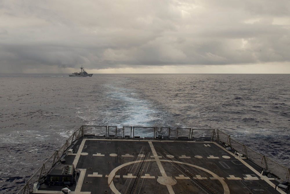 USS Preble And HMAS Melbourne Participate In Cooperative Deployment.