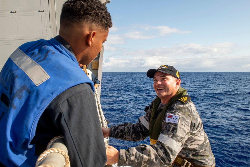 USS Preble And HMAS Melbourne Participate In Cooperative Deployment.