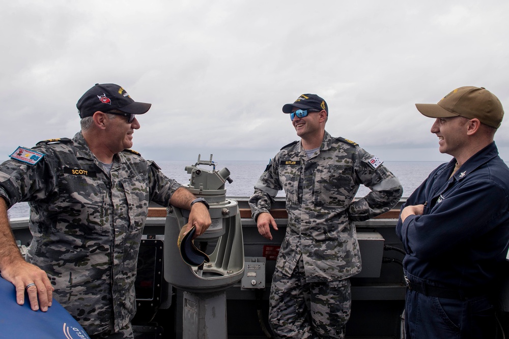 USS Preble And HMAS Melbourne Participate In Cooperative Deployment.