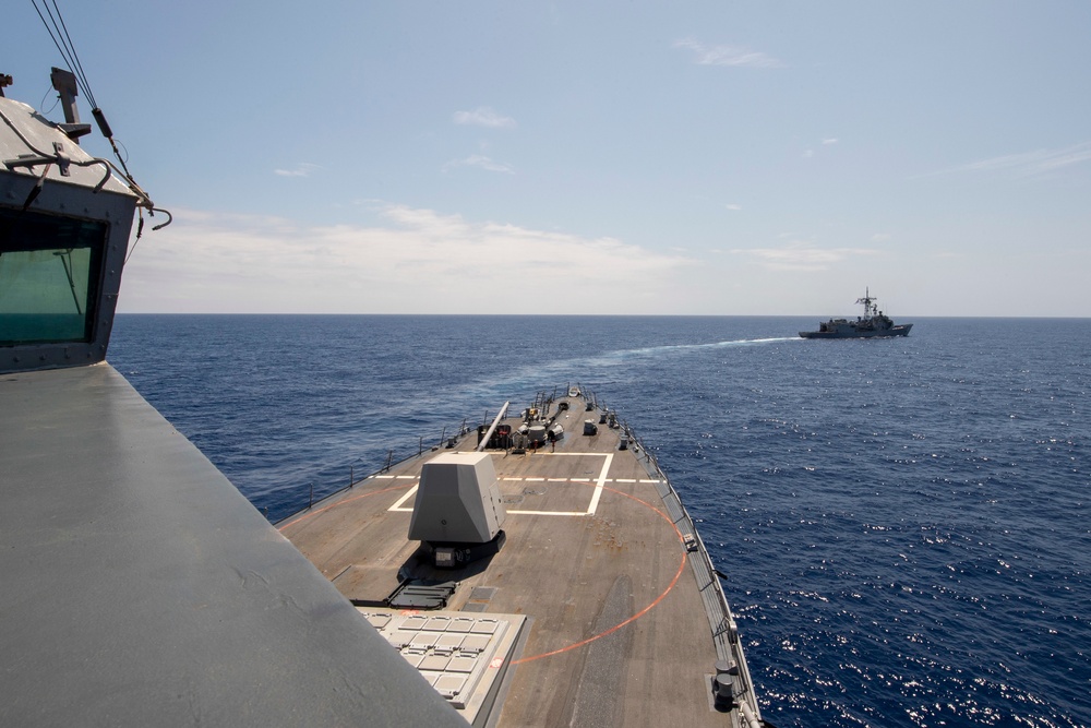 USS Preble And HMAS Melbourne Participate In Cooperative Deployment.