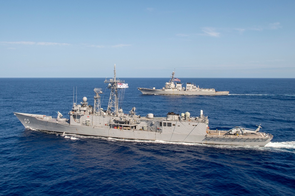 USS Preble And HMAS Melbourne Participate In Cooperative Deployment.