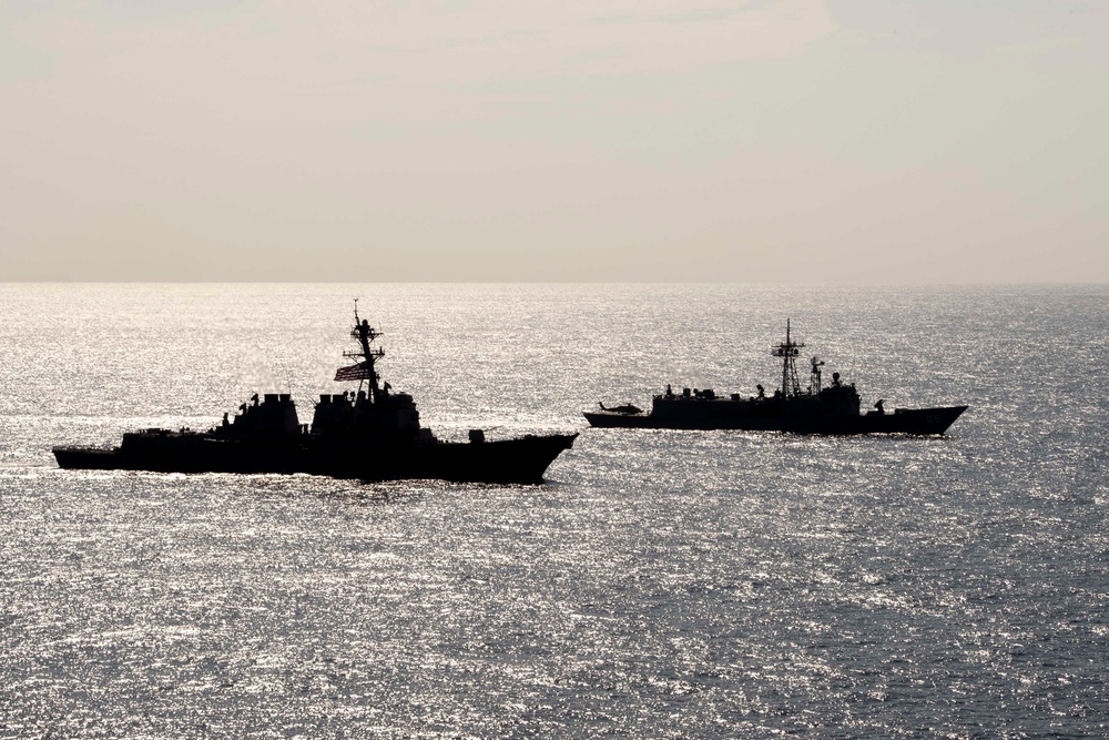 USS Preble And HMAS Melbourne Participate In Cooperative Deployment.